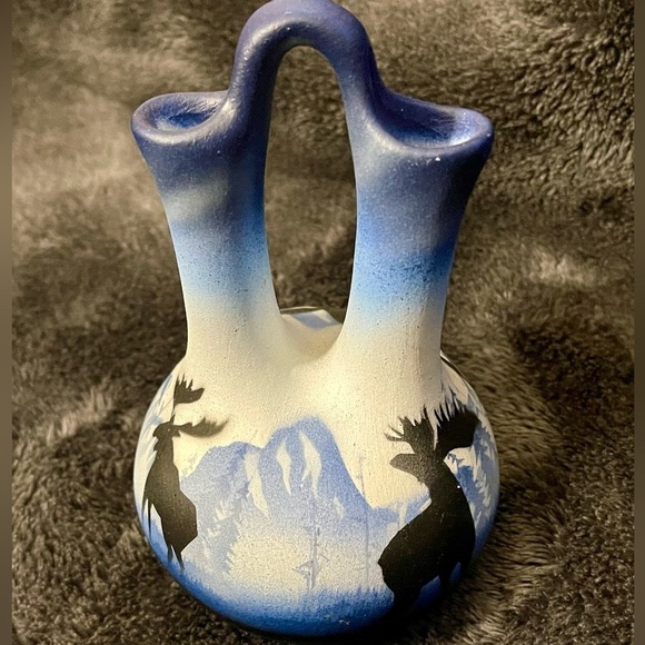 Blue Wedding Pottery American Heritage Collection signed stamped RW Adam… - Picture 4 of 7